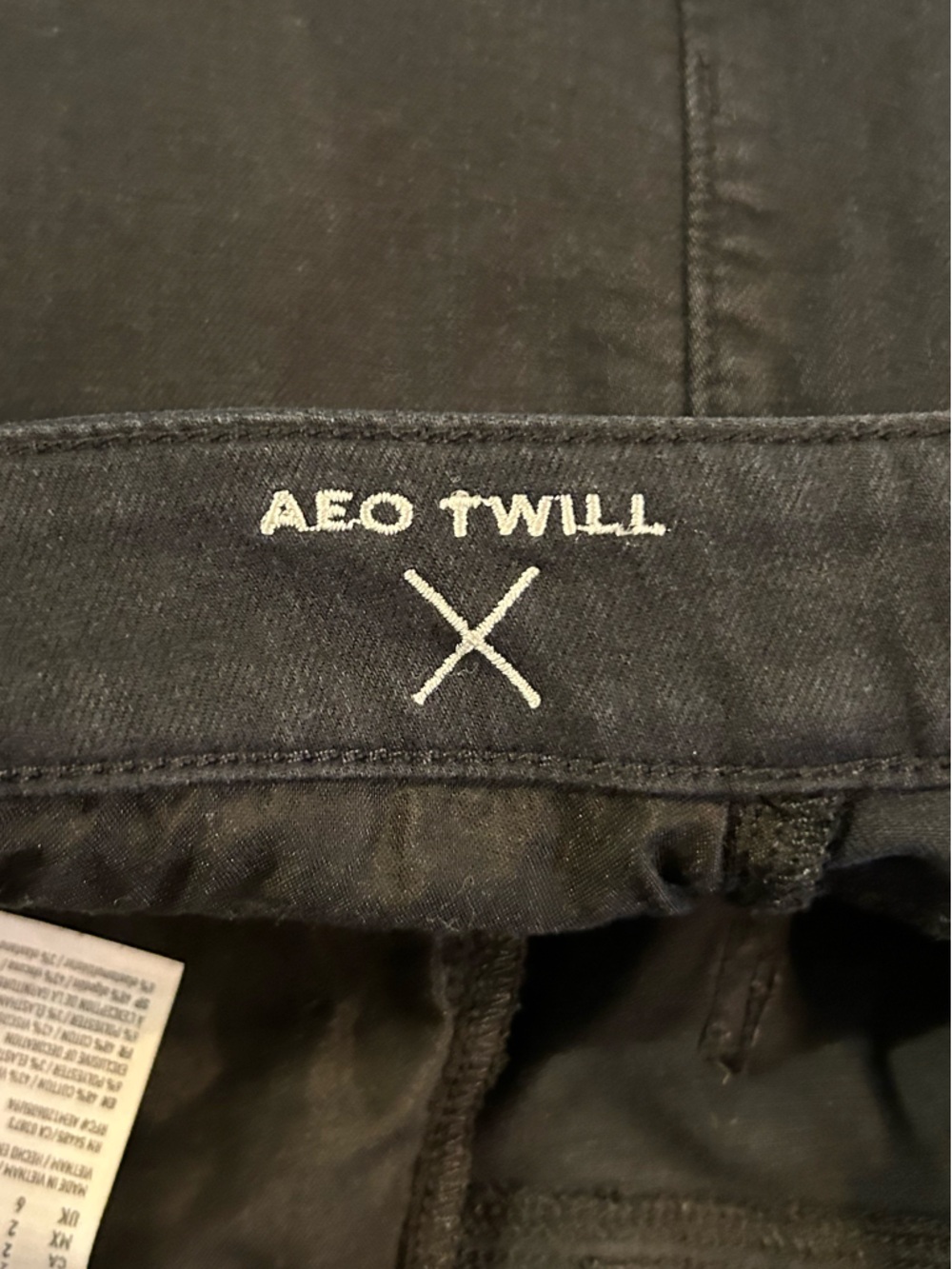 American Eagle Outfitters Black Super Stretch Midi Twill High Waist Denim Shorts - Picture 4 of 8